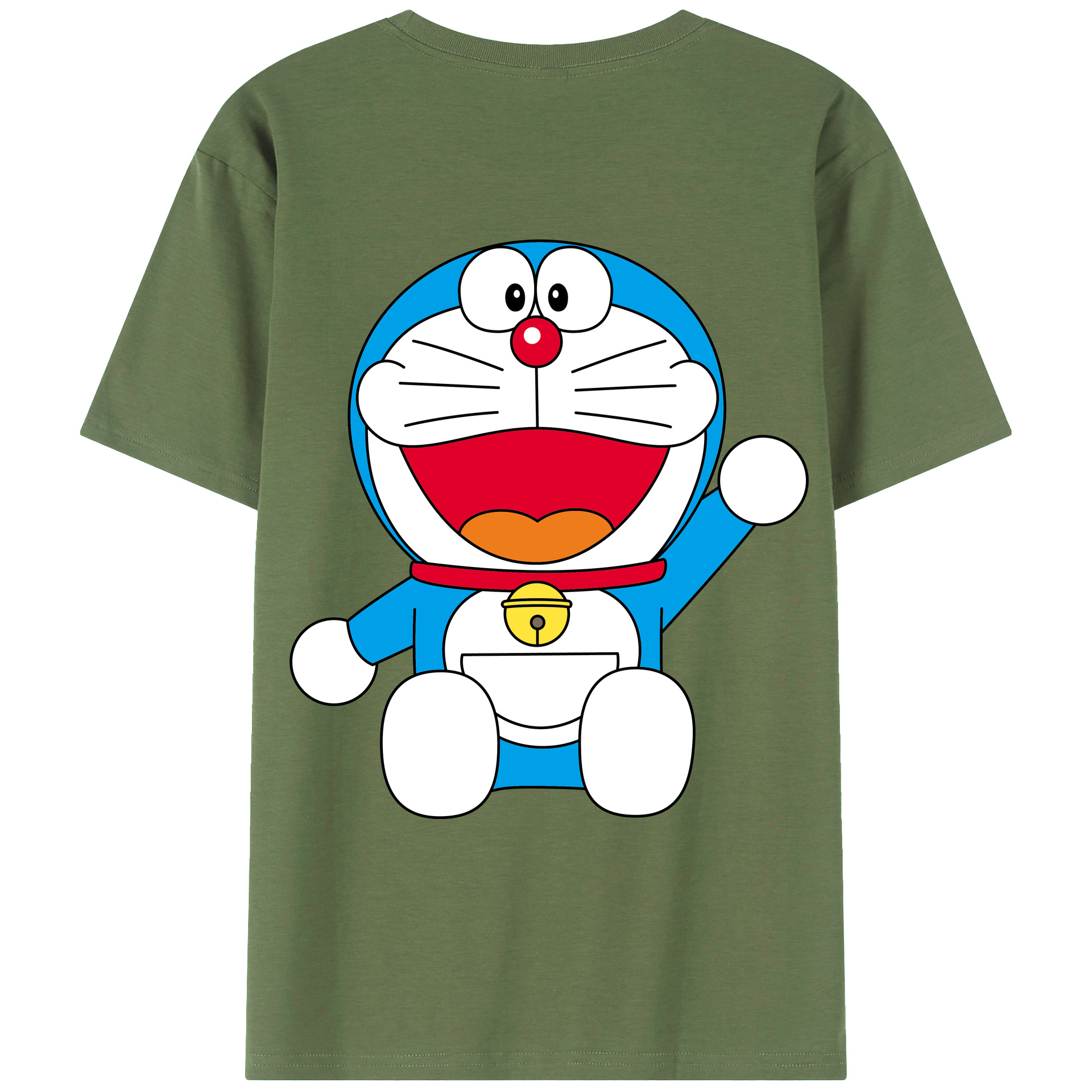 （画像用） ドラえもん Doraemon 綿100％ メンズ半袖Tシャツ（バックプリント） 通気性